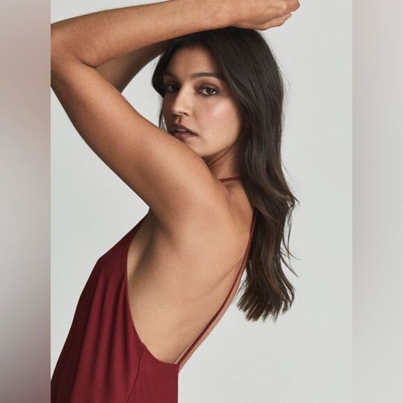 REISS XENA STRAPPY OPEN BACK COCKTAIL DRESS - Picture 3 of 13